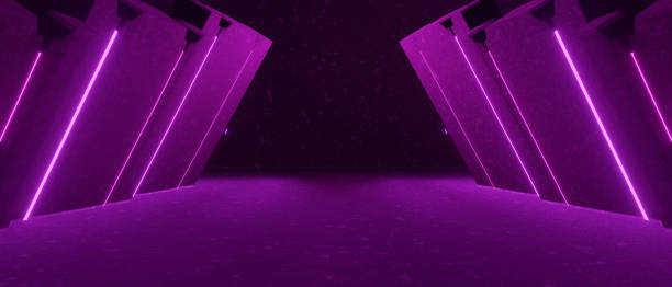 istock Futuristic Frame In Cyber Space Fantastic Scene In Virtual Reality Imaginative Deep Violet 8k Banner Background 3D Render 1428766496