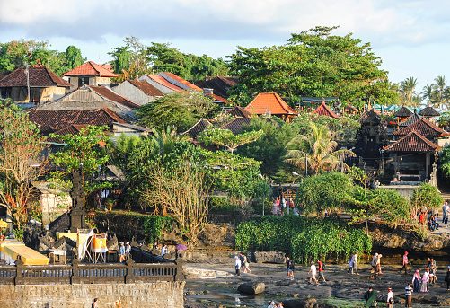 Bali, Indonesia - February 9 2017: View of Uluwatu town in Bali. Uluwatu is a region on the south-western tip of the Bukit Peninsula of Bali, Indonesia.