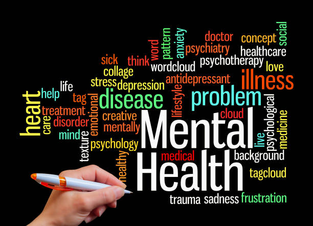 istock MENTAL HEALTH concept, isolated on a black background 1428776569