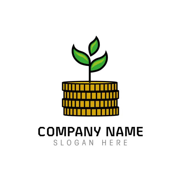 Vector illustration of Sprout Money Grow Brand Symbol