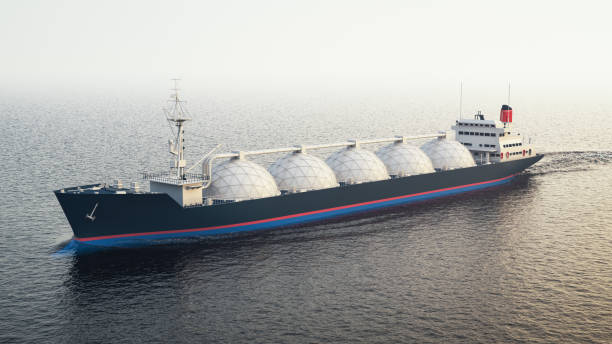 oil and lng tanker on the sea - oil shipping industrial ship oil tanker imagens e fotografias de stock