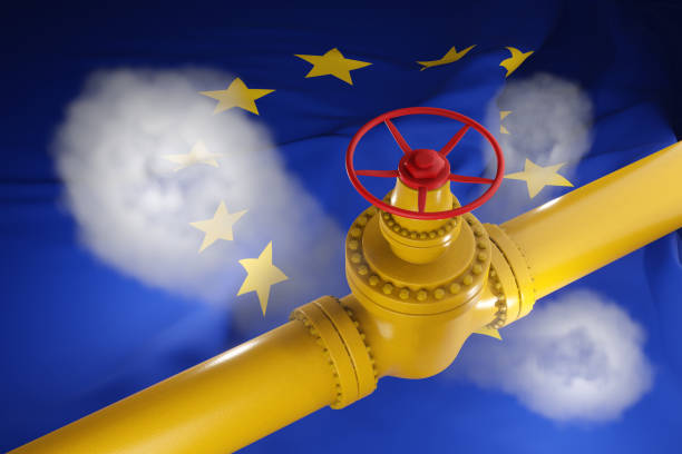 ヨーロッパの天然ガスパイプラインがガスを漏らす。ロシアとヨーロッパを結ぶ水中ガス管の損傷の様子 - central berlin ストックフォトと画像