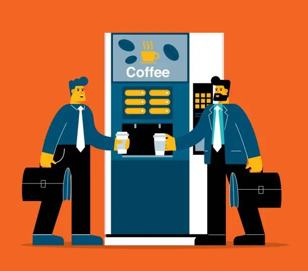 Vector illustration of Coffee time - Businessmen