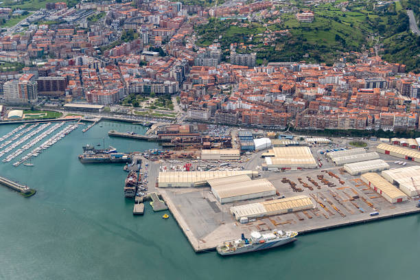 istock aerial view of Bilbao with harbor 1428789891
