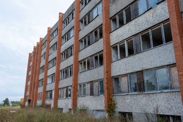 Facade of an old typical apartment building.
