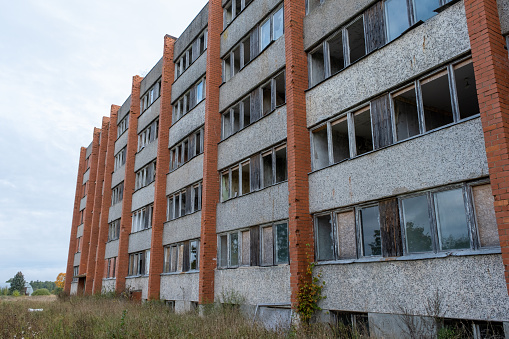 Building in Chernobyl Exclusion Zone, Ukraine.