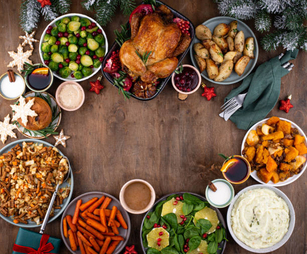 istock Christmas festive dinner with traditional dishes 1428797197
