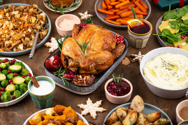 istock Christmas festive dinner with traditional dishes 1428797215