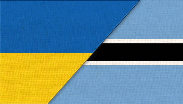 símbolos nacionais da ucrânia e botsuana. dois países. bandeira de botsuana - 16723 - fotografias e filmes do acervo