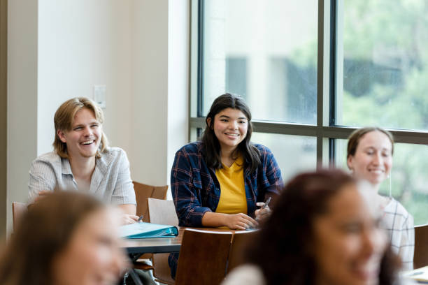 istock Diverse college students attend popular lecture on campus 1428802043