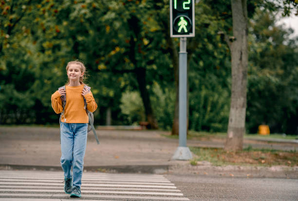 istock Schoolgirl with backpack outdoors 1428807872