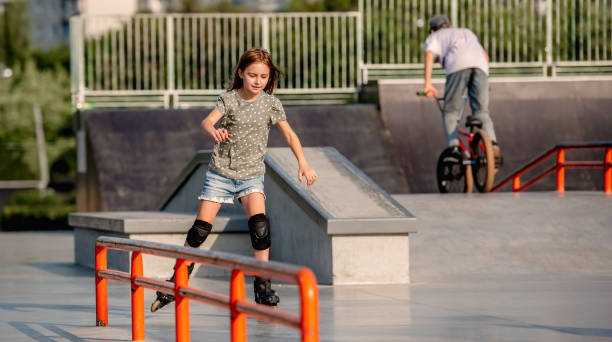 istock Girl with roller skates outdoors 1428808003