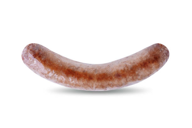 istock Beef sausage on a white isolated background 1428812317