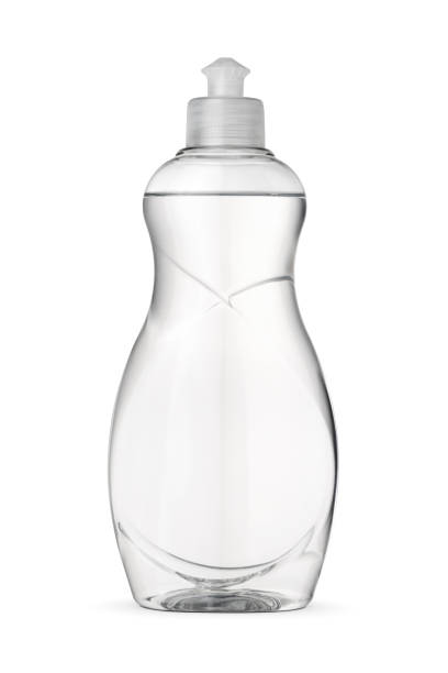 Dishwashing liquid detergent bottle isolated on white.