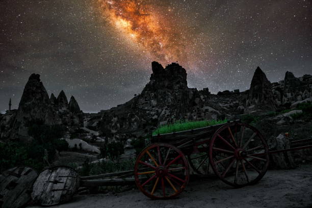 istock night view in cappadocia, jagged rocks and milky way 1428815450