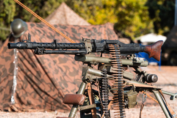 istock clasic war rifle on a war war camp 1428826741