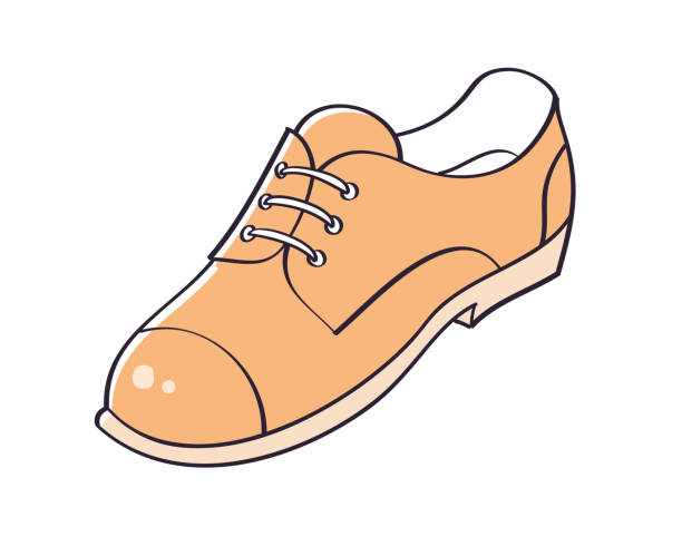 Brown derby shoe Brown classic elegant suit dress derby shoe isolated vector illustration business casual fashion stock illustrations