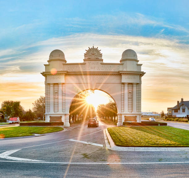 Ballarat Arch of Victory Landmark Victoria Bay stock pictures, royalty-free photos & images