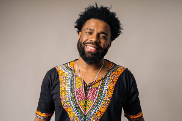 istock Smiling man wearing African clothes 1428852416