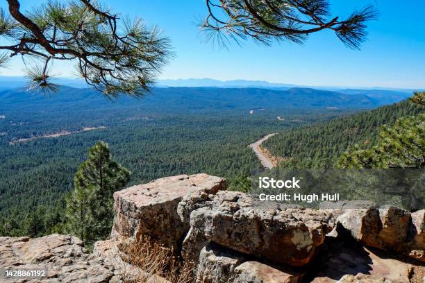 Mogollon Rim Viewpoint Of Forest Below Stock Photo - Download Image Now - Arizona, Pine Tree, Tonto National Forest