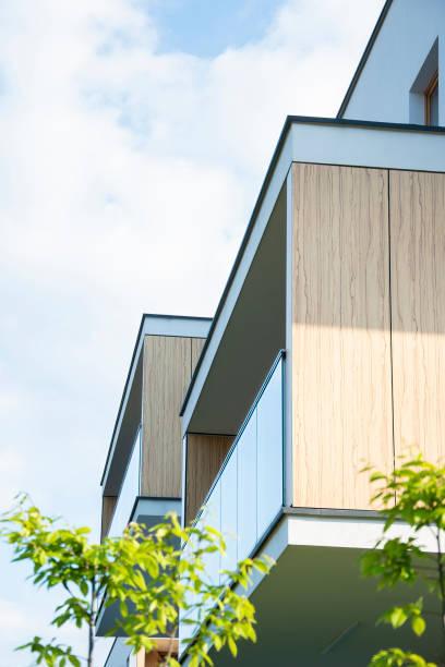 istock Modern Apartments with Balconies Against Clear Sky 1428864251