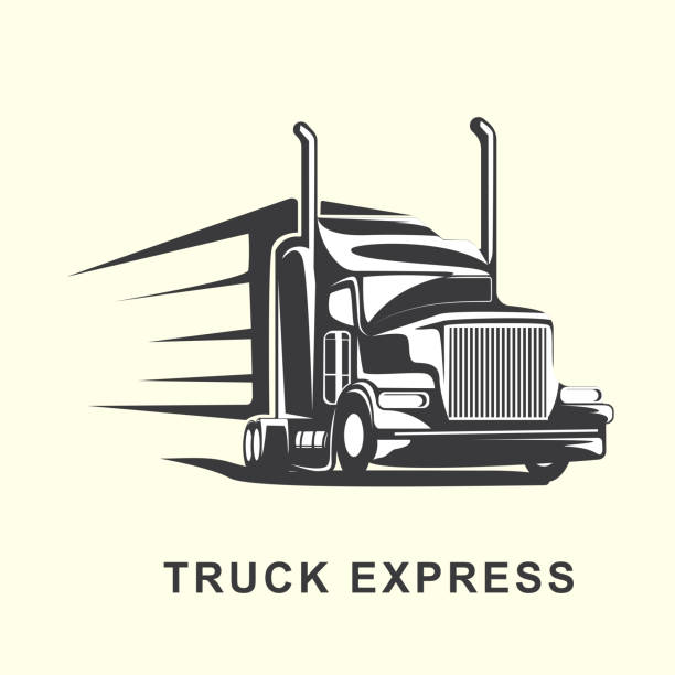 ilustrações, clipart, desenhos animados e ícones de logotipo do caminhão. ilustração vetorial boa para mascote ou logotipo para indústria de transporte de carga, carga ou indústria logística. - truck semi truck silhouette vector