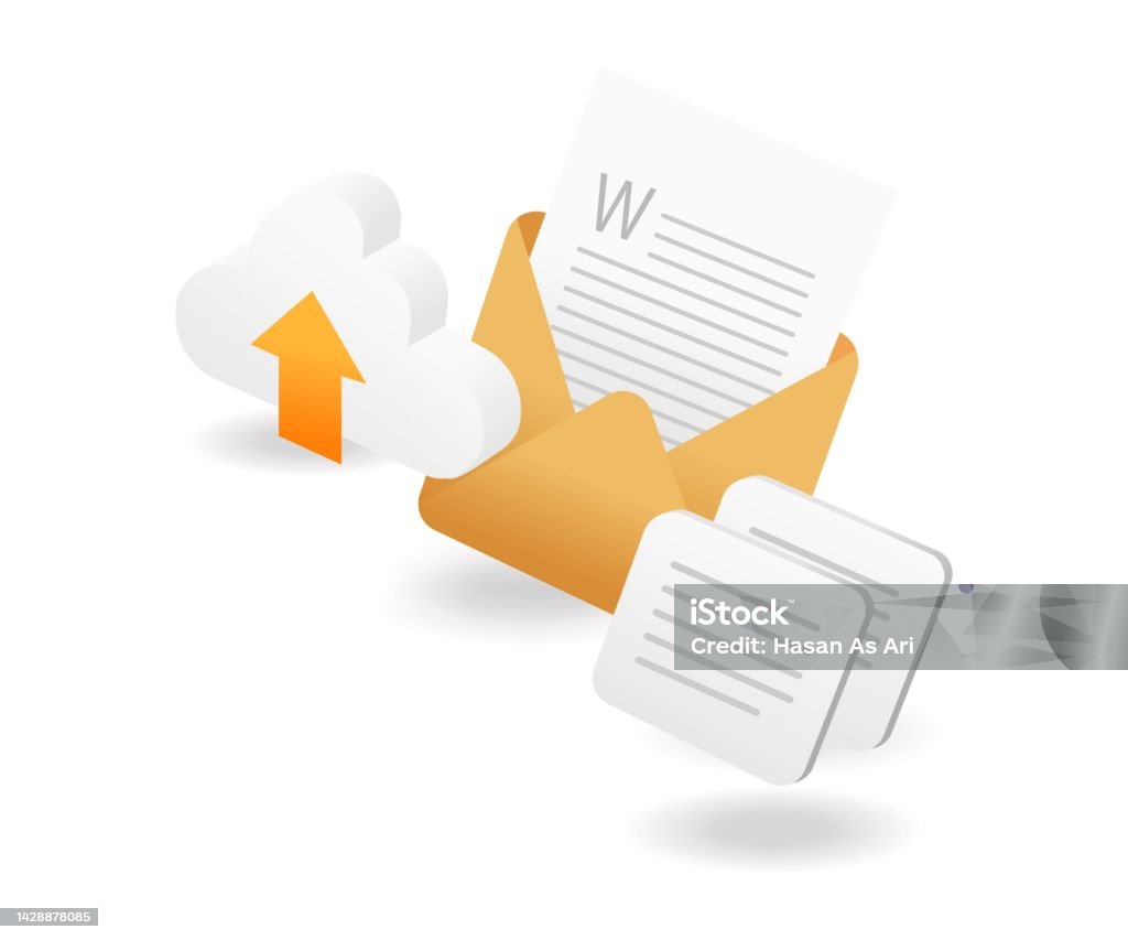 Email Storing Data Email Data Storage On Cloud Server Stock Illustration - Download Image ...