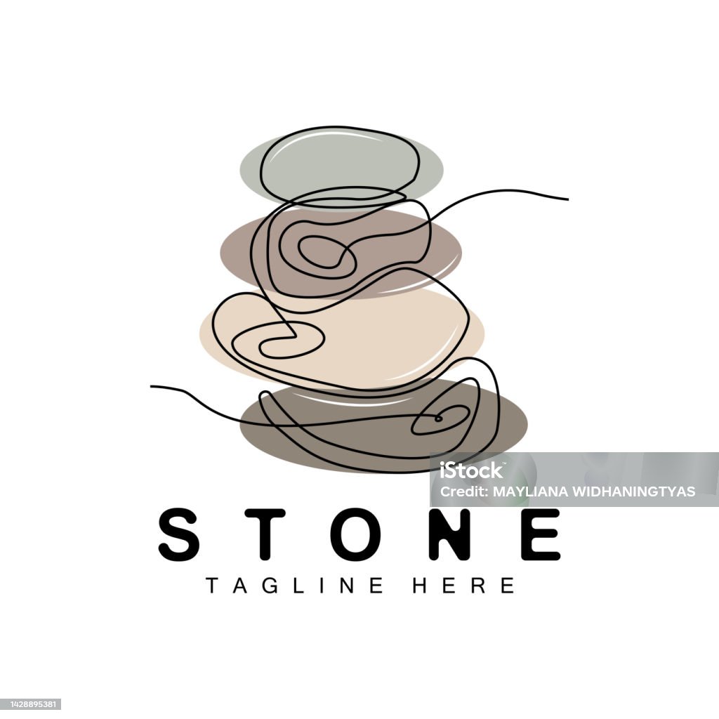 Simple Stone Logo Stacked Stone Logo Design Balancing Stone Vector Building Material ...