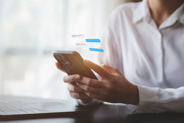 istock A person is using a smartphone to chat with friends through an application, telecommunication via the Internet on a mobile phone. Concept of using technology in communication. 1428900476
