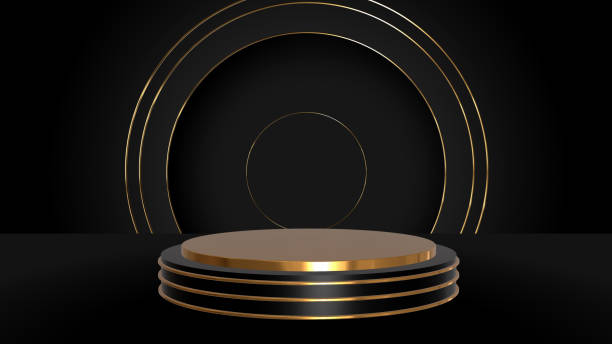 istock Abstract 3d podium products stand products display background. Minimal Style. 1428907224