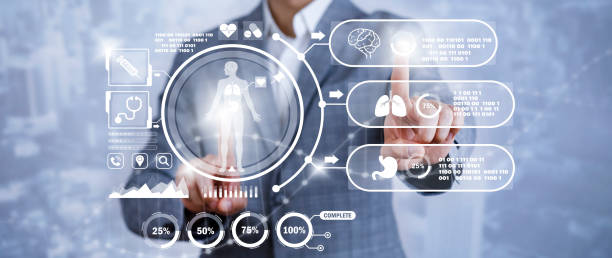 istock Businessman hand Touch DNA graph and biochemical research scientist working with a microscope, human dna detection graph, Checking for abnormalities in the body,science and experiment 1428910700
