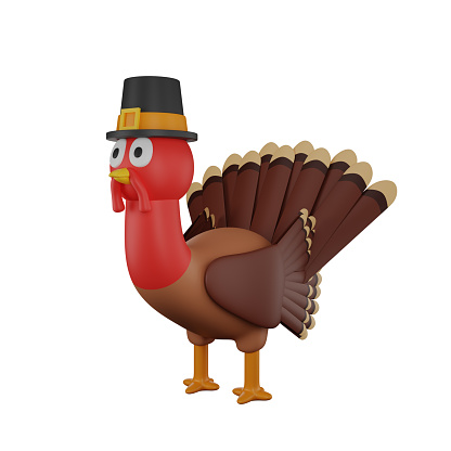 3d rendering turkey thanksgiving icon