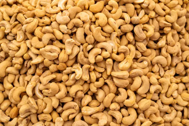 Anacardium occidentale - Organic peeled cashews at the flea market