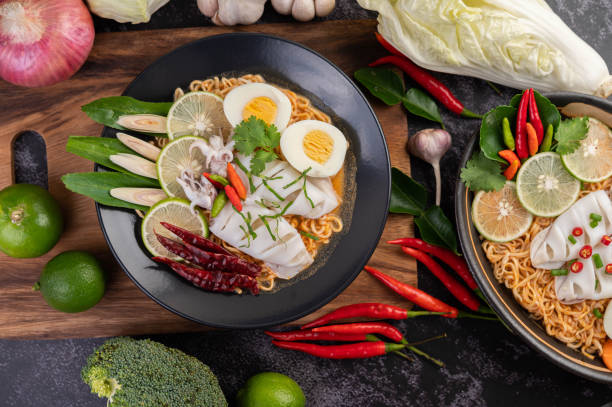 istock Tom Yum Mama with Squid and Boiled Egg. 1428935119