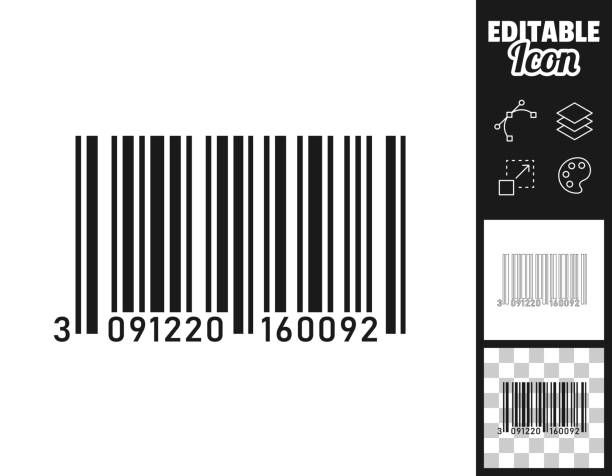 barcode. icon für design. leicht editierbar - bar code stock-grafiken, -clipart, -cartoons und -symbole