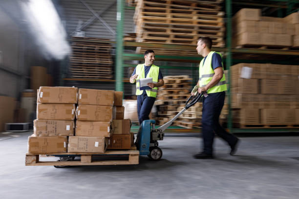 istock Shipping packages in blurred motion! 1428935862