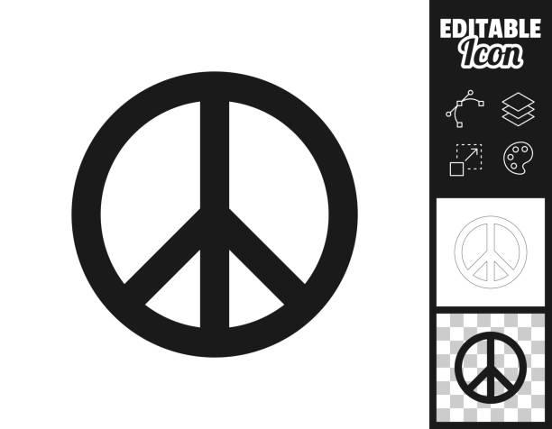 평화. 디자인 아이콘입니다. 쉽게 편집 가능 - 브이 stock illustrations