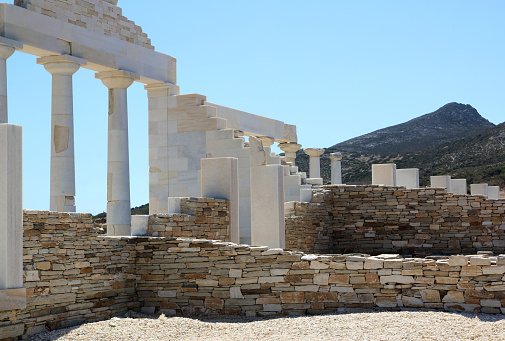 Ruins of the temple of Apollo in Despotiko island, Antiparos