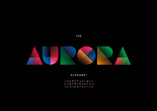 alfabet aurora - symbol computer icon letter a education stock illustrations