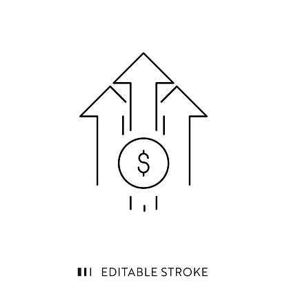 Inflation Line Icon Design with Editable Stroke