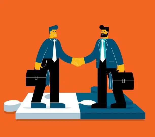 Vector illustration of Partnership - Businessmen