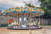 Colorful carousel in the city