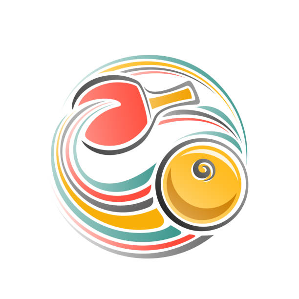 illustrazioni stock, clip art, cartoni animati e icone di tendenza di logo vettoriale per ping pong - table tennis