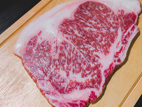 Kagoshima A5 Wagyu Ribeye from Nozaki farm, Kyushu, Japan. Premium grade meat
