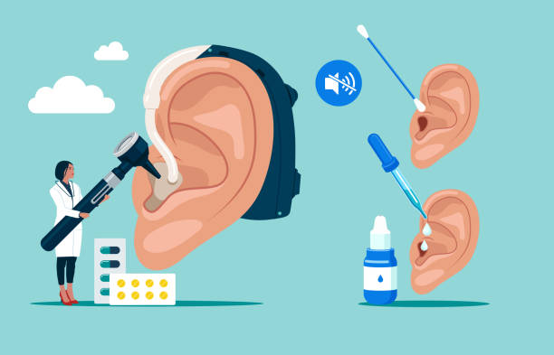 личная гигиена рутина и уход. - ear canal stock illustrations