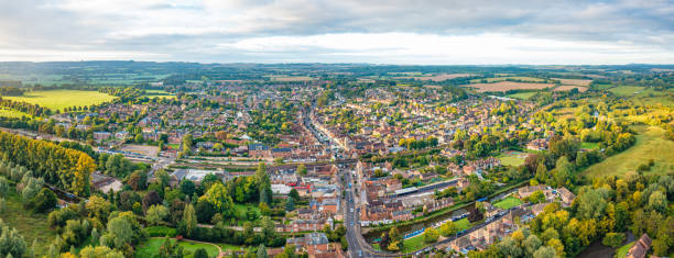 istock Wide panoramic view over Hungerford, Berkshire, UK. 1428969092