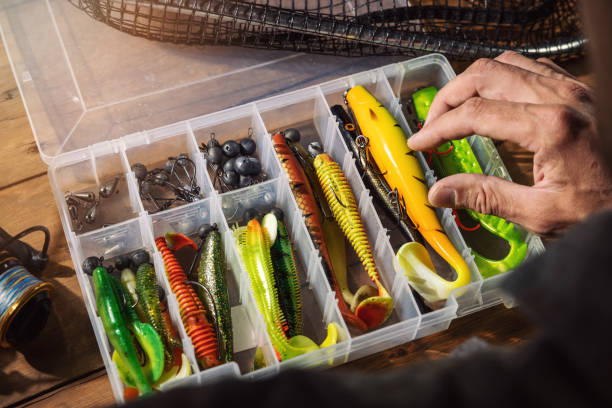 istock fisherman chooses silicone lure from tackle box 1428976418