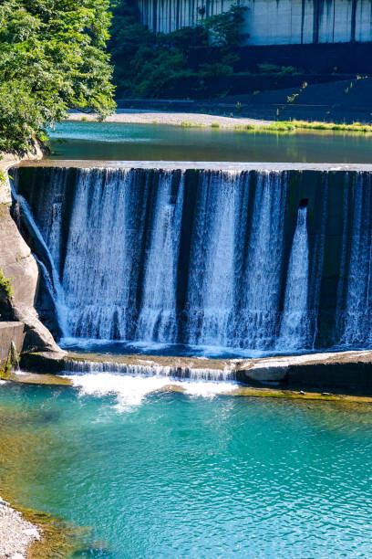 istock Sabo dam on the Mimi River where water flows down like a waterfall (Shiiba Village, Miyazaki Prefecture) 1428977233