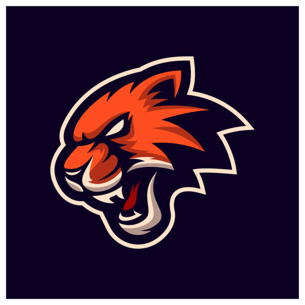 сердитый ягуар леопард талисман киберспорт логотип дизайн дизайн - mountain lion undomesticated cat big cat animal stock illustrations