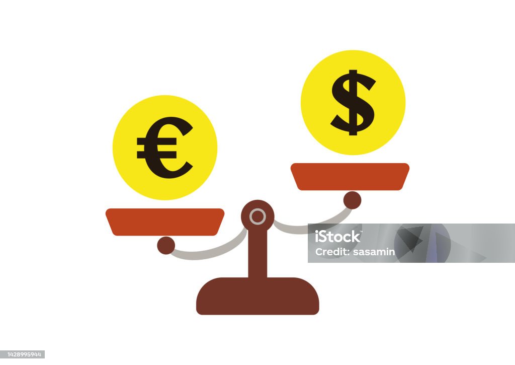 Financial Weak Sign Strong Euro Weak Dollar Stock Illustration - Download Image Now - Bank ...